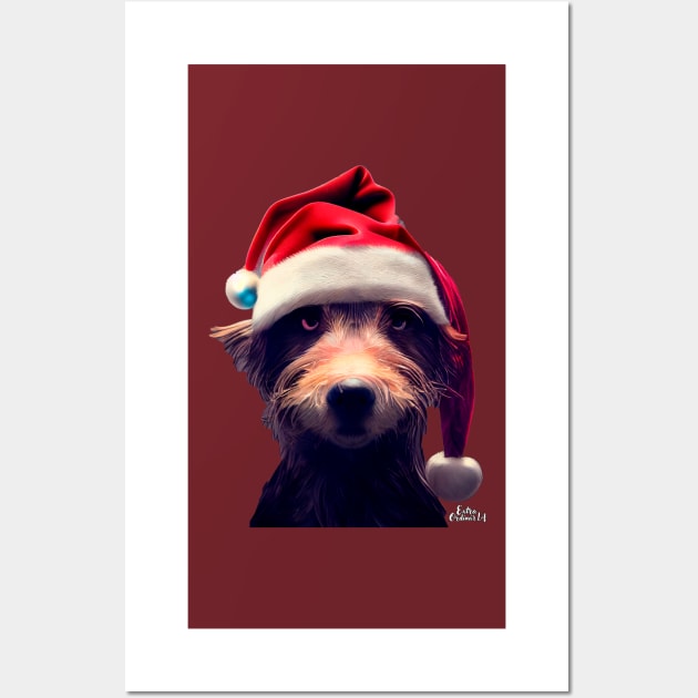 Grumpy Christmas Dog Wall Art by extraordinar-ia